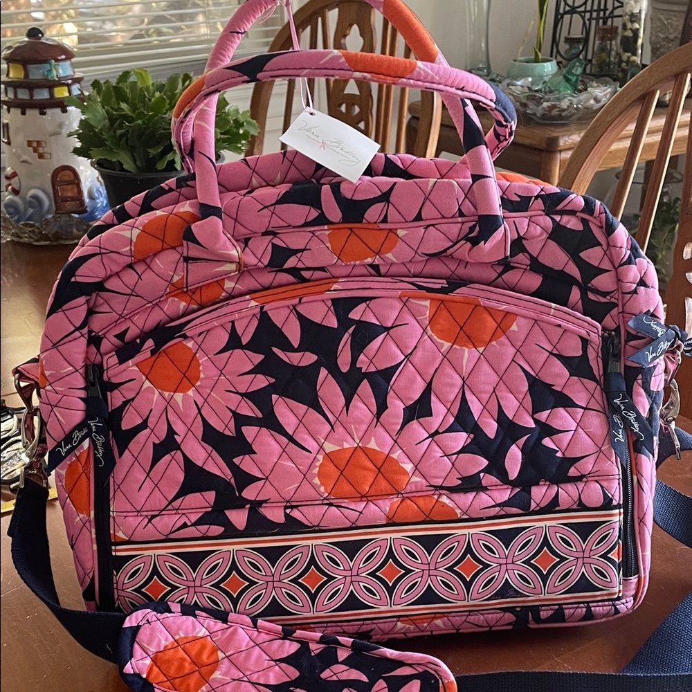 Vera Bradley Pink and Orange Floral Travel Computer Bag
